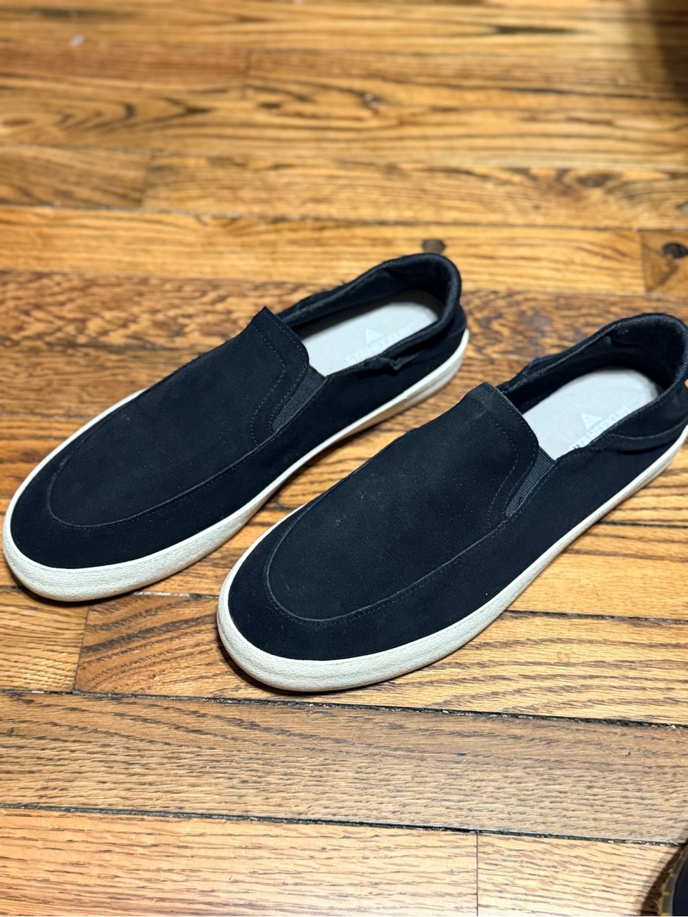 Staheekum Men’s 10 Black Suede Slip On Sneakers Gum Sole Casual Loafer